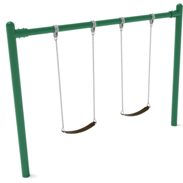1-Bay single post swing included in Play Pkg 001-In Rainforest Green (Neutral Color Scheme)