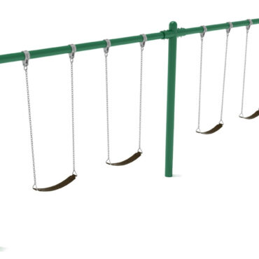 2-Bay single post swings included in Play Pkg 017 in Rainforest Green (Neutral Color Scheme)