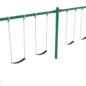 2-Bay single post swings included in Play Pkg 017 in Rainforest Green (Neutral Color Scheme)