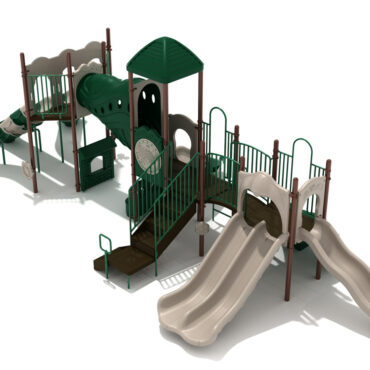 Cactus Corner Playground Structure Front View in Neutral Color Scheme