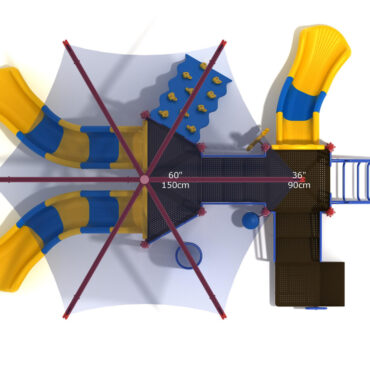 Freedom Falls Spark Structure Top View in Primary Color Scheme