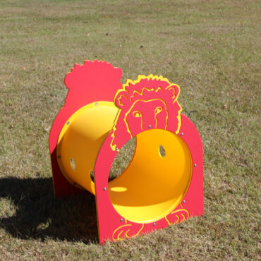 Larry the Lion Crawl Tunnel in Red and Yellow