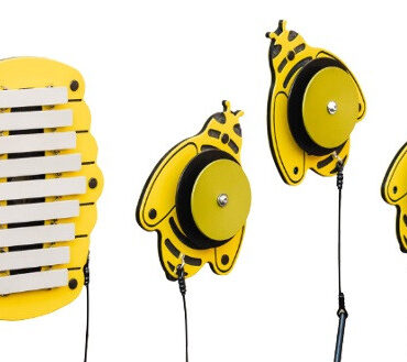 The Honeycomb Harmony Ensemble is complete with (3) Melody Bees instruments and (1) Harmony Hive instrument